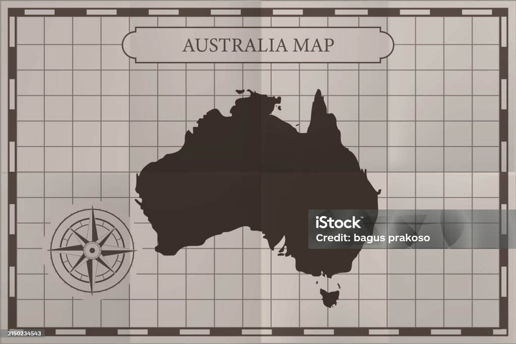Rustic Map Australia Australia Old Classic Country Map Vintage Antique Map Paper Style Stock ...
