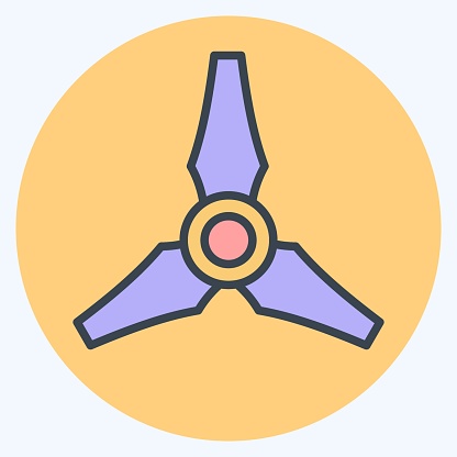 Icon Three Blades Propeller. related to Drone symbol. color mate style. simple design illustration