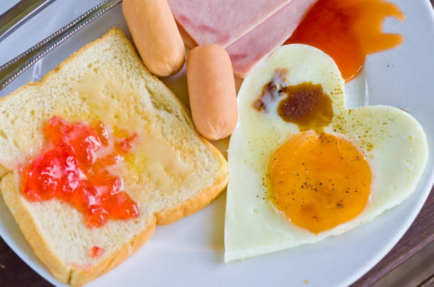 Directly Above Shot Of Breakfast Served On Table