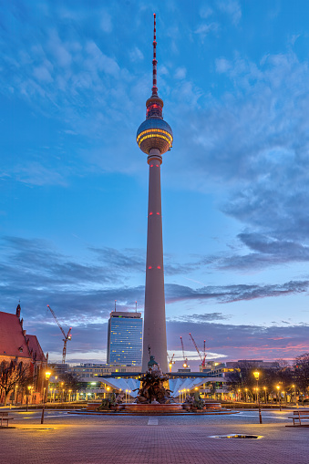 The famous TV Tower of Berlin at dawn