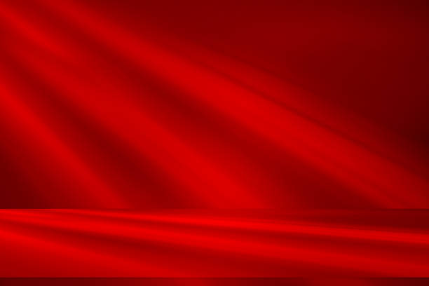 istock Wall interior background, studio and backdrops show products.with shadow from window color red . background for text insertion and presentation product 2150244546