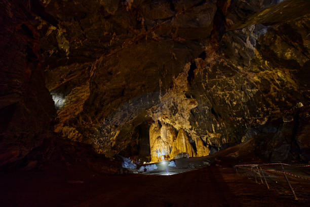 istock Stalagmite and stalactite at Phu Pha Petch cave in Thailand 2150244710