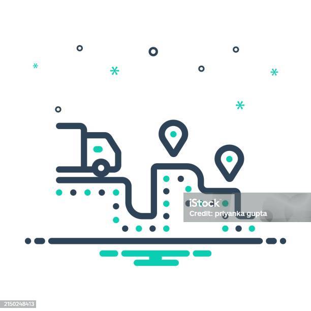 Freight Rout Sign Route Path Stock Illustration - Download Image Now - Direction ...