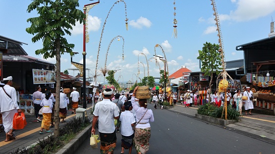 Sebatu, Bali, Indonesia - July 1, 2015: Entrance to Gunung Kawi Sebatu temple complex