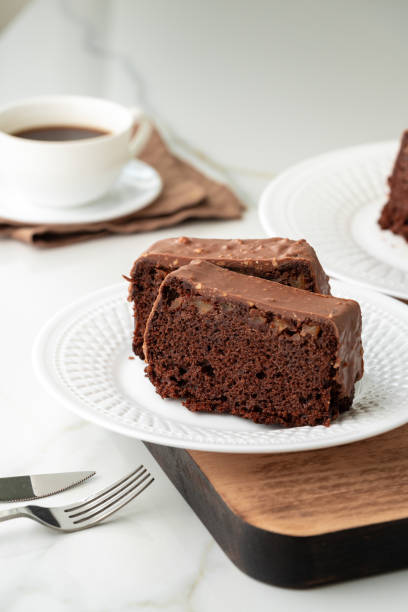 istock Fresh homemade chocolate sponge cake on wooden board 2150249233