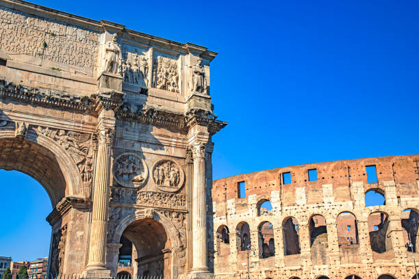 Rome italian forum and coliseum