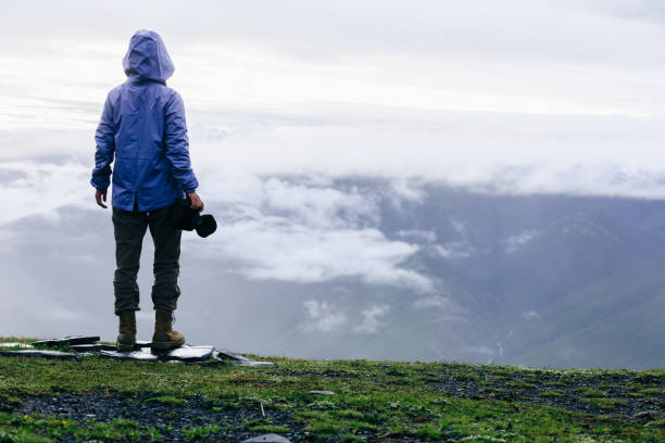 istock Successful hiker enjoy the view on mountain top 2150258889