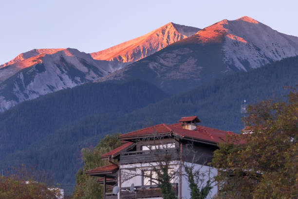 Pirin mountain peaks, Bulgaria, autumn panoramic view from Bansko