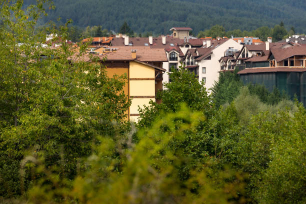 istock Bansko, Bulgaria summer aerial town panorama 2150259115