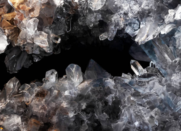 Stunning quartz crystals mineral specimen photography
