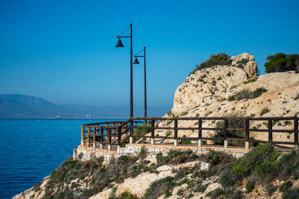 istock Morning walking on paths above rocks and through 