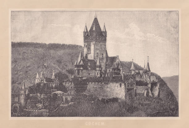 istock Reichsburg Cochem in Rhineland-Palatinate, Germany, wood engraving, published in 1894 2150261186