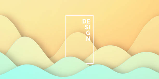 istock Orange abstract wave shapes - Paper cut background - Trendy 3D design 2150262187