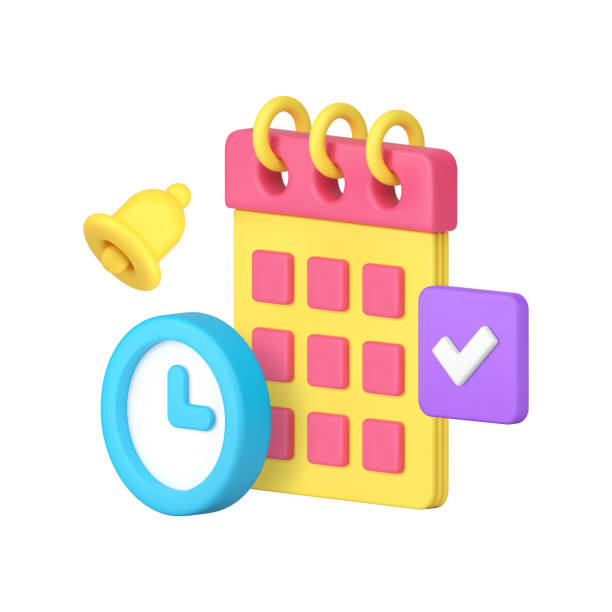 istock Time management deadline calendar reminder planning agenda notification 3d icon realistic vector 2150266973