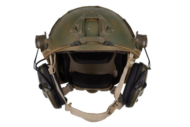 istock Modern camouflaged army helmet. 2150268960