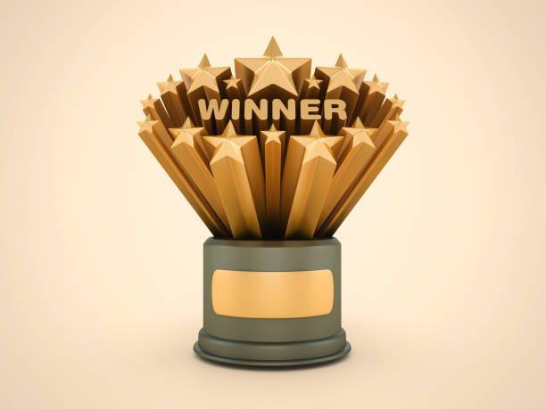 istock Gold Stars with WINNER Word on Trophy 2150269115