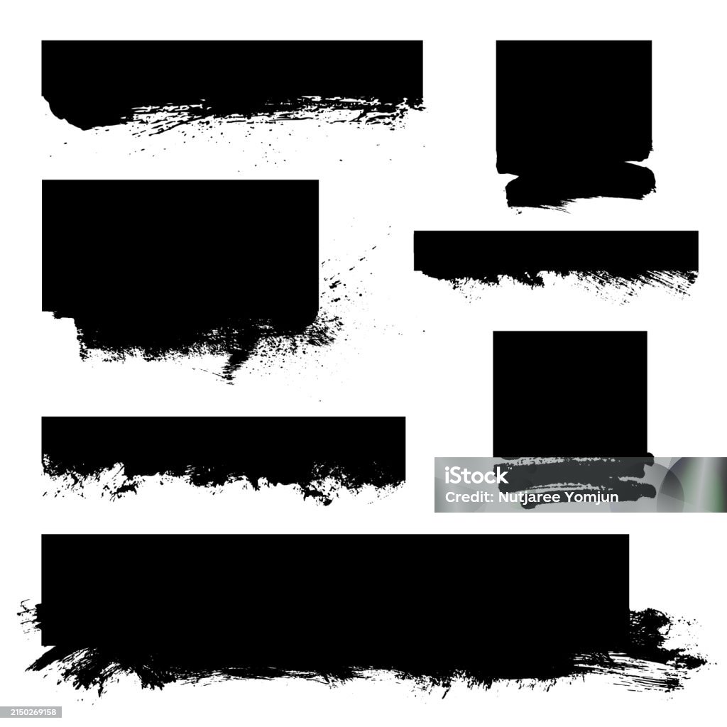 Vector grunge post stamps collection, black shape grunge banners. - Royalty-free Grunge-beeldtechniek vectorkunst Vector grunge post stamps collection, black shape grunge banners. - Royalty-free Grunge-beeldtechniek vectorkunst