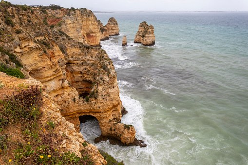 Ponta da Piedade is a headland with a group of rock formations along the coastline of the town of Lagos, in the Portuguese region of the Algarve.