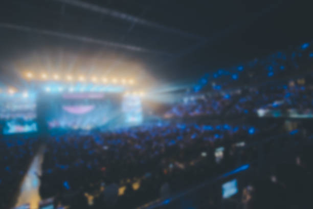 istock Defocused entertainment concert lighting on stage. 2150274108