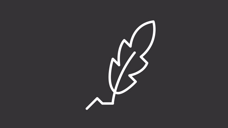 Animated quill white icon