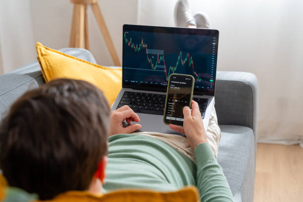 istock Remote working with financial analytics on laptop and smartphone 2150275348