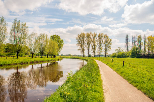 istock Curved river in a picturesque landscape 2150276244