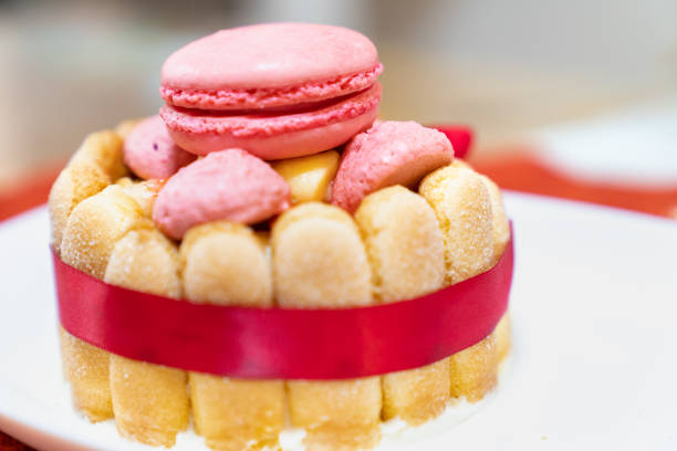 A photo of delicious macaron sweets.
