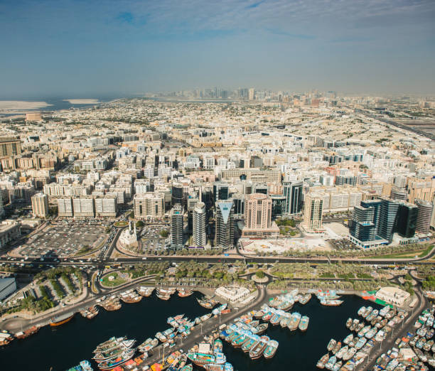 istock dubai city aerial view from the helicopter 2150280782