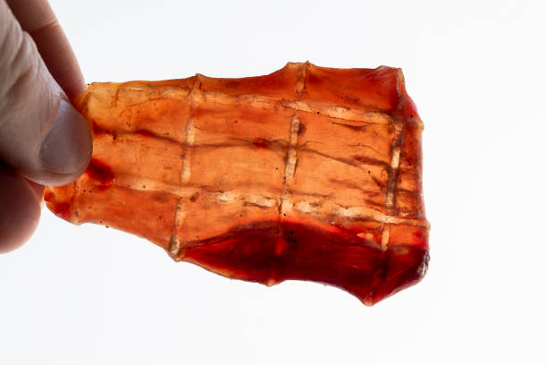 dried pork meat with spices and salt on the table, dry pork meat with salt and spices for flavor for long-term storage