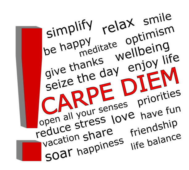 carpe diem wordcloud on white background – illustration