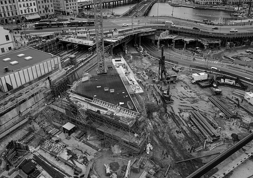 High angle view of a construction site