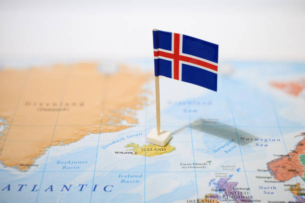 Reykjavik pinned on a map of Iceland