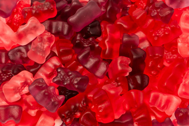 istock Assorted red gummy candies. Jelly bears. 2150285506