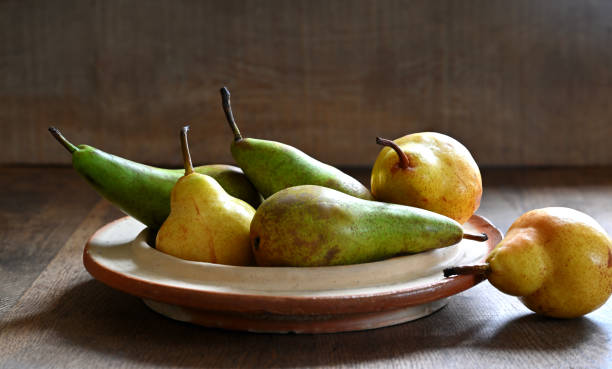 istock Close-up of pears on a table 2150285754