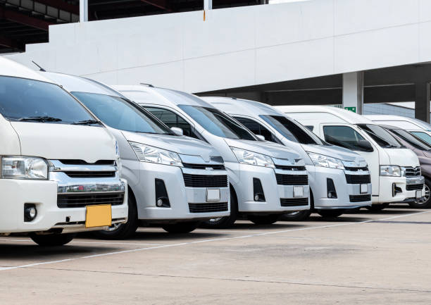 istock Used van parked in showroom 2150289383