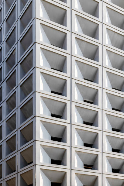 istock Conrete architecture wall detail. Close up big stone walls 2150290244