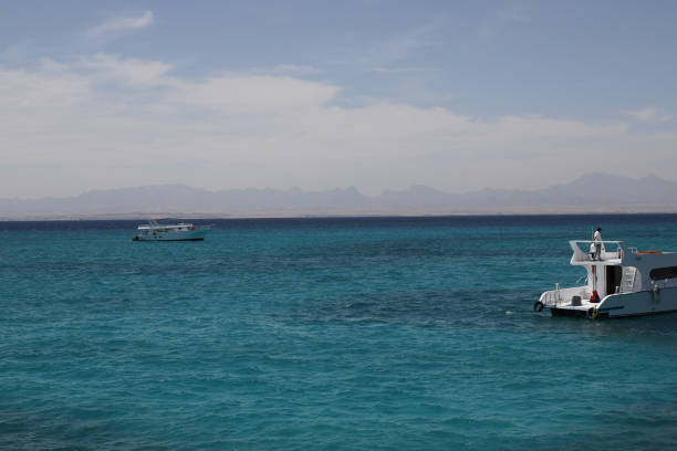 red sea, seascape, skyscape and mountains