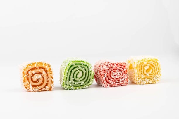 istock Traditional Turkish delight isolated on white background. Close up. 2150292092