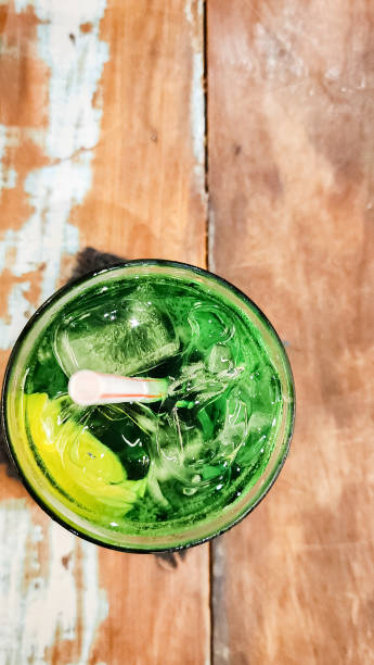 istock Green lemon flavored iced drink 2150294235