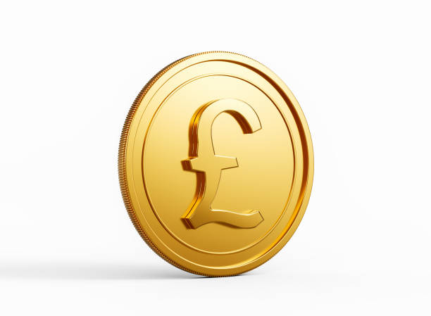 istock 3d Golden Shiny Rounded British Pound Coin Isolated On White Background 3d Illustration 2150294621