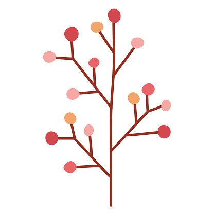 autumn branch tree icon isolated