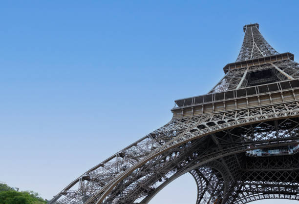 Eiffel Tower Paris, Blue Sky, Background, Artistic stock photo