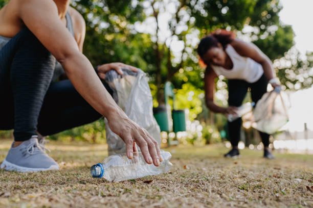 istock Collecting bottles on the floor sustainability 2150302847