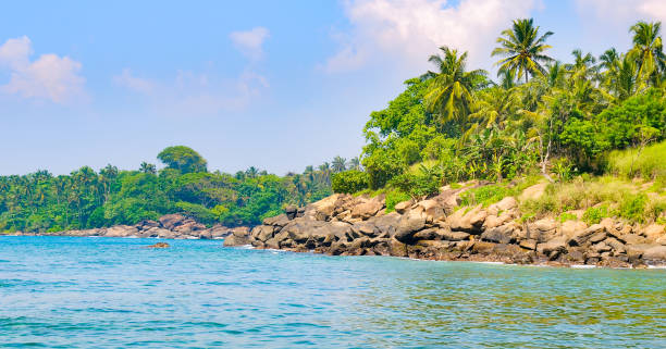 istock Scenic beach and sky with beautiful clouds. Wide photo. 2150303642