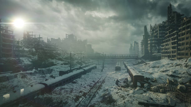 istock Abandoned Snow-Covered Cityscape 2150305112