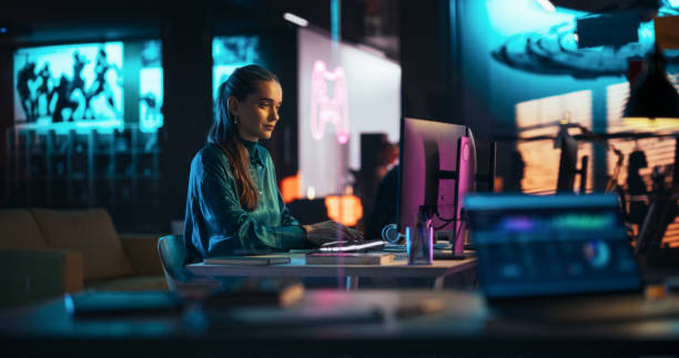 istock Portrait of a Beautiful Happy Female Using Desktop Computer, Analysing Data, Thinking and Solving Problems. Project Manager Working in Creative Agency, Reviewing Marketing Strategy 2150306895
