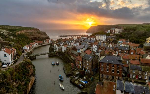 istock Staithes golden Sunrise 2150307879