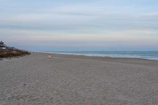 Empty Beach on an overcast day, Pawleys Island, South Carolina, USA.