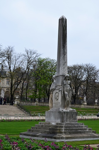 Paris, France 03.25.2017: Luxembourg Palace and park in Paris, the Jardin du Luxembourg