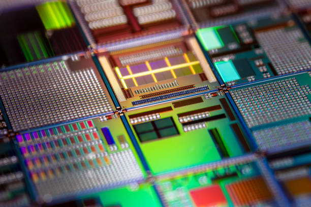 istock Silicon semiconductor wafer close-up. In electronics, a wafer also called a slice or substrate is a thin slice of semiconductor, a crystalline silicon, used for the fabrication of integrated circuits 2150310809